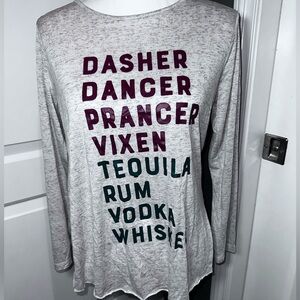 Daisy Rae by Southern Grace Reindeer & Liquor Holiday Long Sleeve Top S